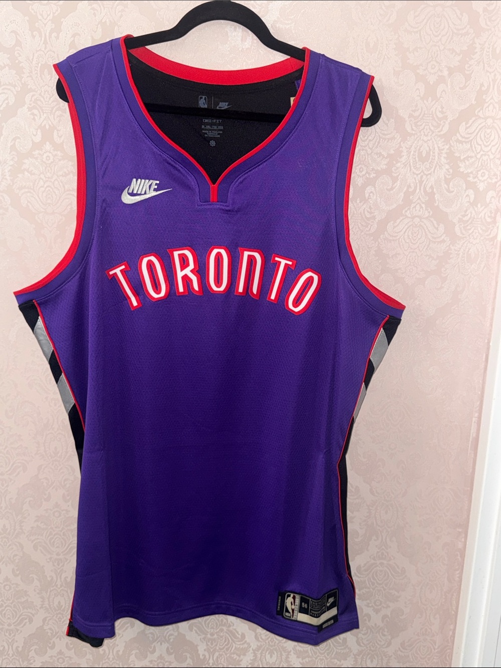 Nike Purple and Red Toronto Basketball Jersey